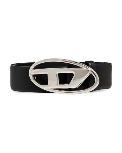 Diesel 1DR Logo Leather Belt - "Black"
