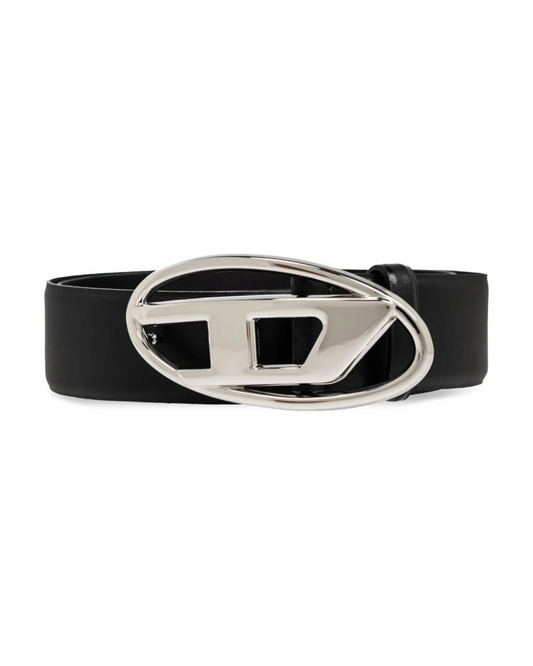 Diesel 1DR Logo Leather Belt - "Black"